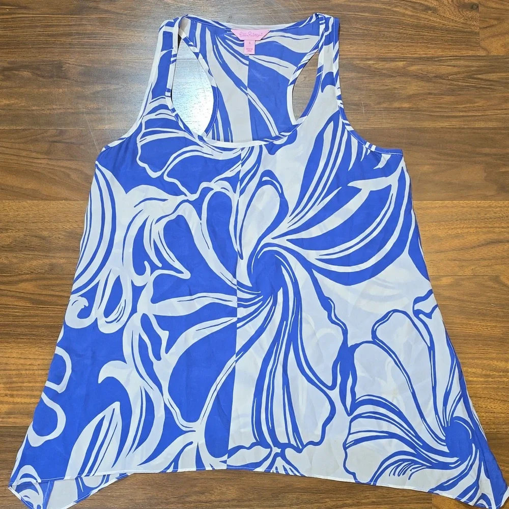 Lilly Pulitzer Malie Silk Racerback Tank Top